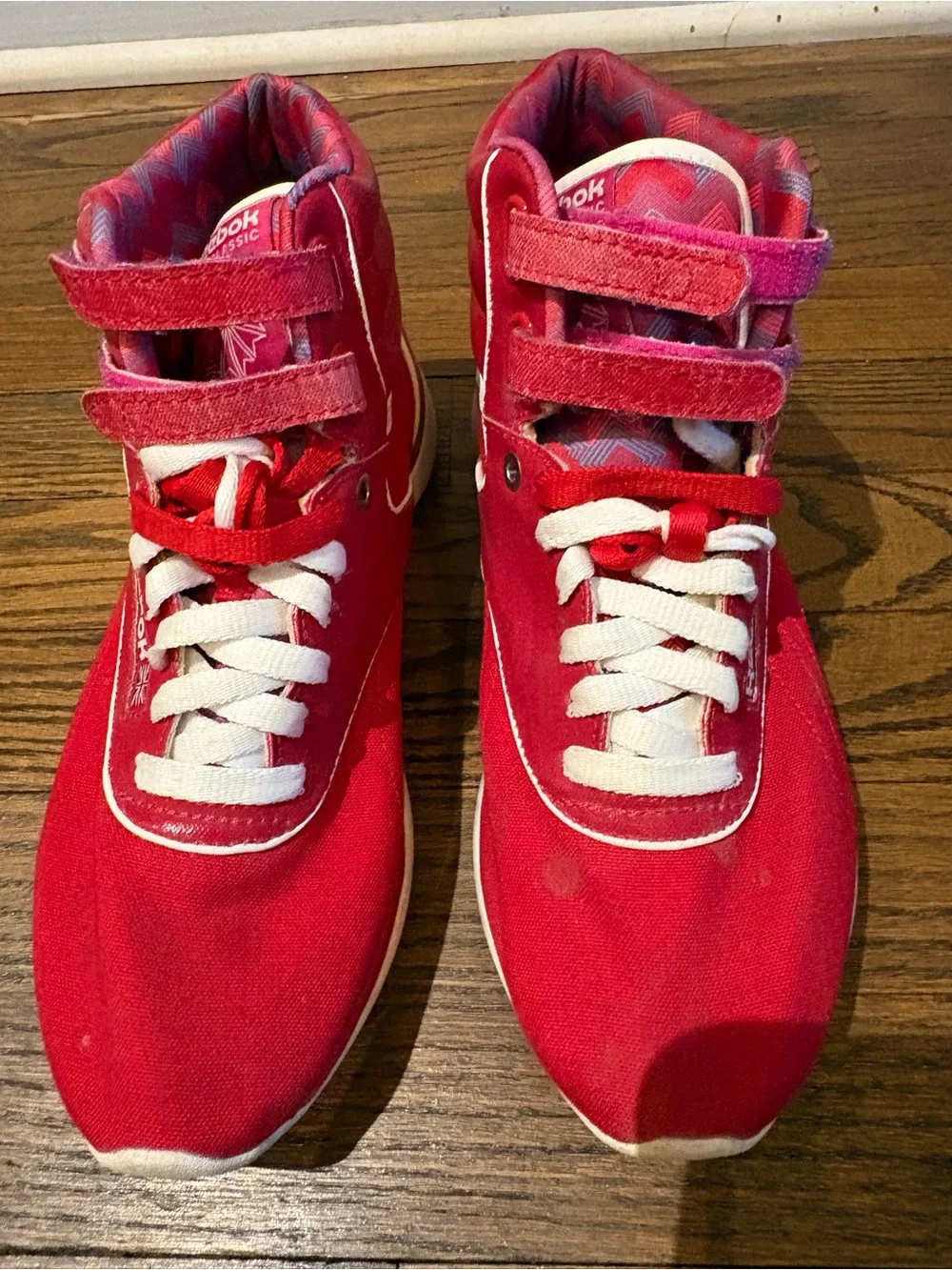 Reebok Kids Red High-Top Sneakers with White Laces